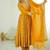 Yellow color hevay faux georgette embroidery work gown