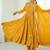 Yellow color hevay faux georgette embroidery work gown