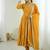 Yellow color hevay faux georgette embroidery work gown