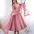 Baby pink color heavy crunchy silk embroidery work gown