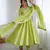 Pista green heavy crunchy silk embroidery work gown