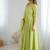 Pista green color heavy crunchy silk embroidery work gown