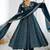 Teal color heavy crunchy silk embroidery work gown