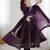 Violet color heavy crunchy silk embroidery work gown