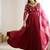 Maroon color crunchy silk embroidery work gown