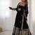 Black color heavy georgette wedding wear embroidery work long gown