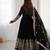 Black color heavy georgette wedding wear embroidery work long gown