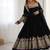 Black color heavy georgette wedding wear embroidery work long gown