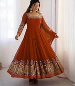 Fenta heavy georgette wedding wear embroidery work long gown