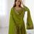 Green color heavy georgette wedding wear embroidery work long gown