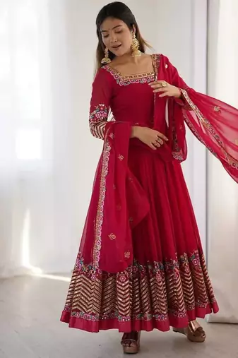 Rani heavy georgette wedding wear embroidery work long gown