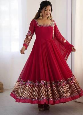 Rani heavy georgette wedding wear embroidery work long gown 4