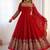 Red color heavy georgette wedding wear embroidery work long gown