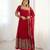 Red color heavy georgette wedding wear embroidery work long gown