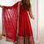 Red color heavy georgette wedding wear embroidery work long gown