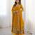 Yellow color heavy georgette wedding wear embroidery work long gown