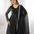 Black color crunchy silk embroidery work wedding wear salwar suit