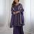 Lavender color crunchy silk embroidery work wedding wear salwar suit