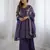Lavender crunchy silk embroidery work wedding wear salwar suit