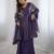 Lavender color crunchy silk embroidery work wedding wear salwar suit