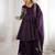 Violet color crunchy silk embroidery work wedding wear salwar suit