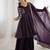 Violet color crunchy silk embroidery work wedding wear salwar suit