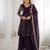 Violet color crunchy silk embroidery work wedding wear salwar suit