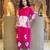  women pure cotton printed pink kurta with pant