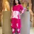 Pink Women Pure Cotton Printed Kurta With Pant