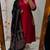  women pure cotton embroidered red kurta with pant and dupatta