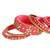 Gold plated traditional silk thread handcrafted mirror work embellishments bangles chuda bangle set for bridal