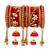 Gold plated traditional velvet matching embellishments work & latkan detailing bangles chuda bangle set for bridal