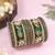 Gold plated traditional silk thread handcrafted meenakari peacock motif bangles chuda bangle set for bridal