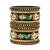 Gold plated traditional silk thread handcrafted meenakari peacock motif bangles chuda bangle set for bridal