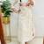  women pure cotton embroidered white kurta with pant