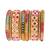 Gold plated traditional silk thread handcrafted vibrant multicolor embellished bangles chuda bangle set for bridal