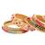 Gold plated traditional silk thread handcrafted vibrant multicolor embellished bangles chuda bangle set for bridal