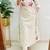  women pure cotton embroidered white kurta with pant