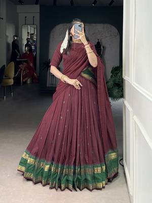 Tradition Woven in Gold Pure Chanderi Zari Work Chaniya Choli 1