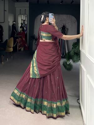 Tradition Woven in Gold Pure Chanderi Zari Work Chaniya Choli 4