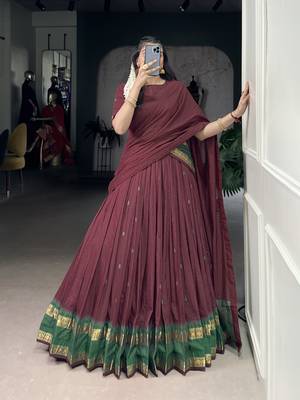 Tradition Woven in Gold Pure Chanderi Zari Work Chaniya Choli 5