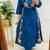  women pure cotton embroidered blue kurta with pant