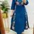 Blue Women Pure Cotton Embroidered Kurta With Pant