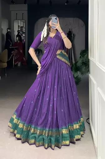 Tradition Woven in Gold Pure Chanderi Zari Work Chaniya Choli