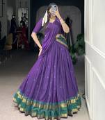 Tradition Woven in Gold Pure Chanderi Zari Work Chaniya Choli