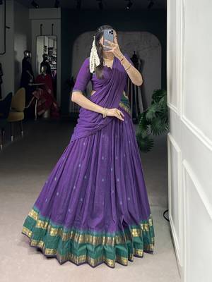 Tradition Woven in Gold Pure Chanderi Zari Work Chaniya Choli 4