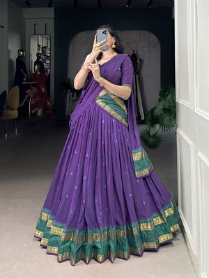 Tradition Woven in Gold Pure Chanderi Zari Work Chaniya Choli 5
