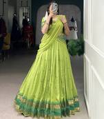 Tradition Woven in Gold Pure Chanderi Zari Work Chaniya Choli