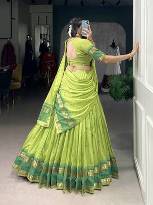 Tradition Woven in Gold Pure Chanderi Zari Work Chaniya Choli 4