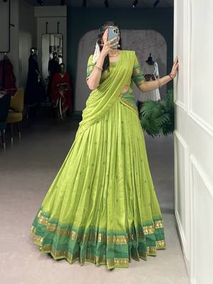Tradition Woven in Gold Pure Chanderi Zari Work Chaniya Choli 5